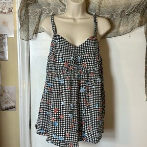 Torrid checked floral top